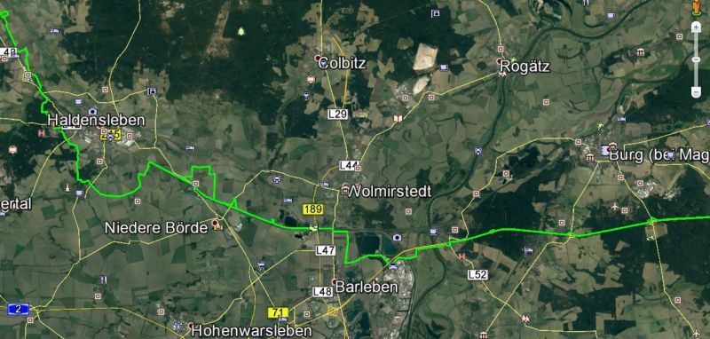 Trassenverlauf Glasfaserstrecke Global Connect Sachsen-Anhalt